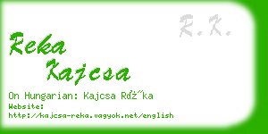 reka kajcsa business card